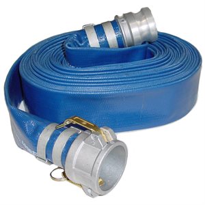 Lay Flat PVC Discharge Hose / Camlock Fitting Assembly / 3 in x 50 ft